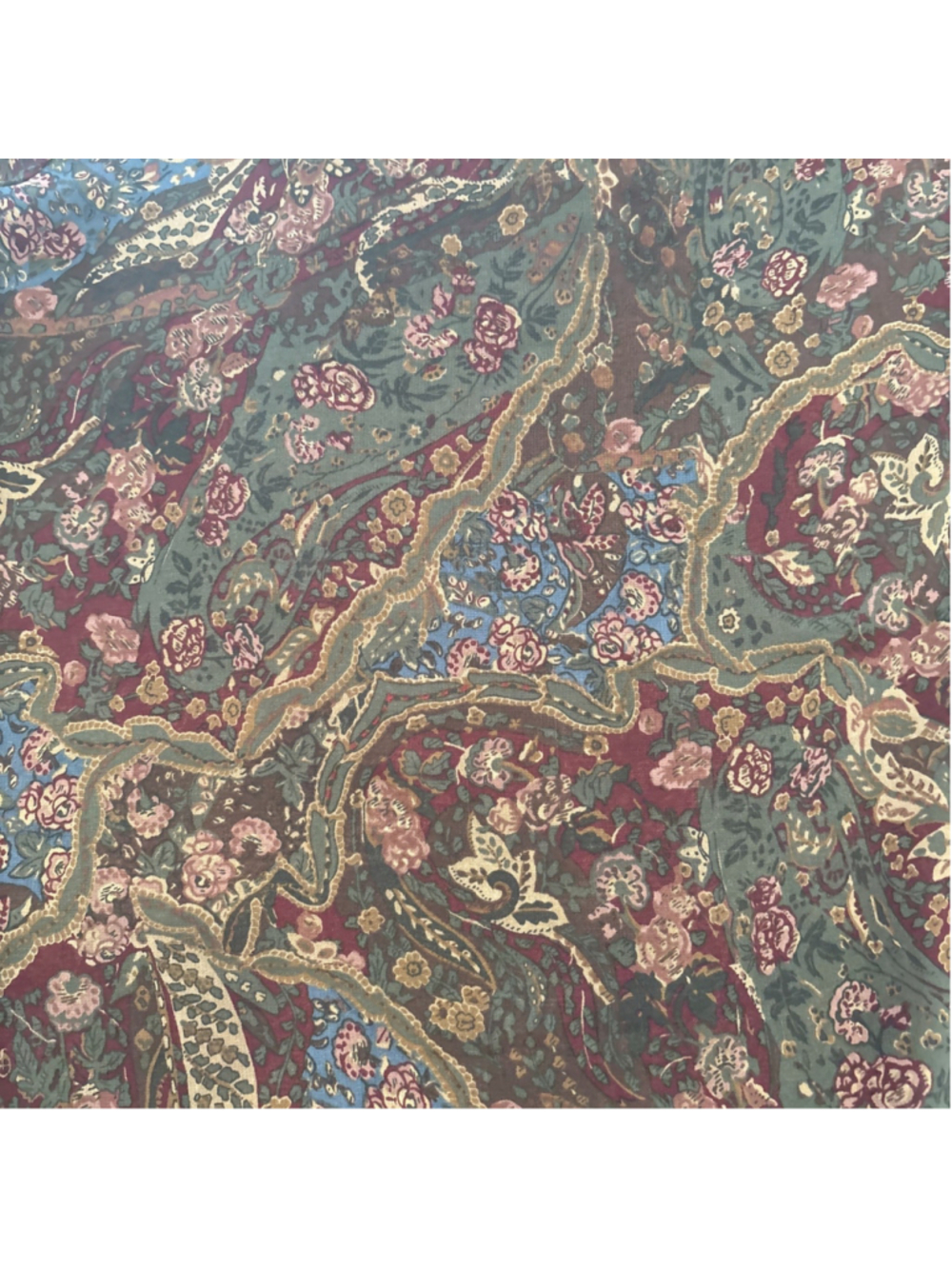 Lauren Ralph Lauren Shirt Women's M Burgundy Boat Neck Paisley Sheer Classic VTG - Picture 4 of 8